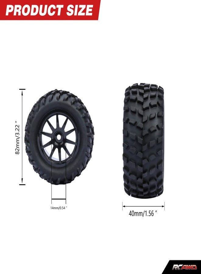 RCAWD 30% Upgrades 12mm Hex Adapter Wheel Tire Set Pre-Glued for 1/16 1/18 Monster Truck Rubber Nylon with Foam Inserts Parts for Hosim 2845 LG-007BL - Image 4